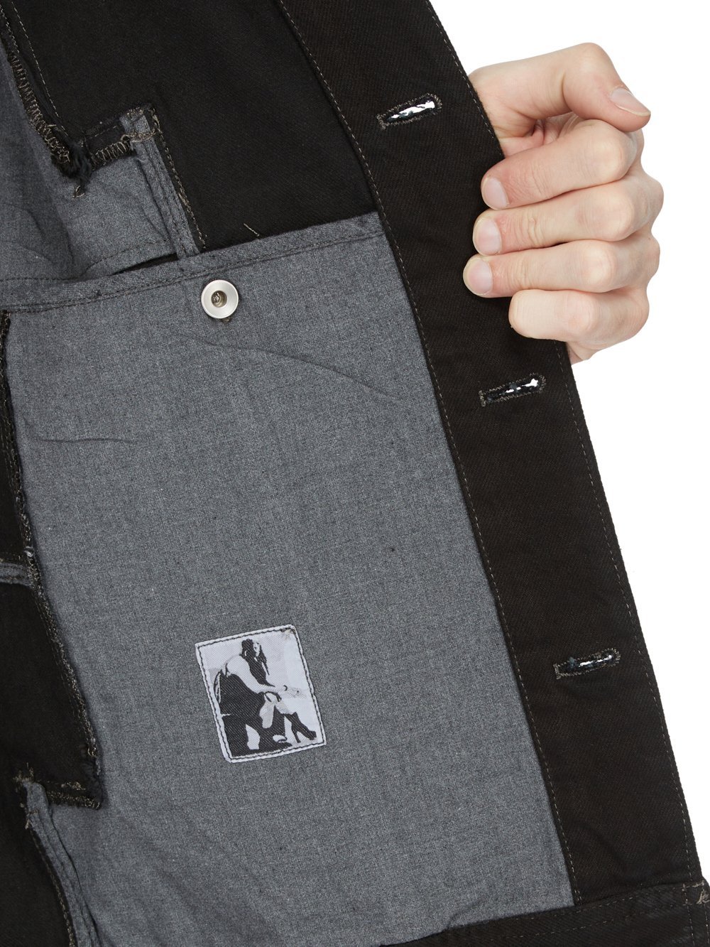 Rick Owens Black Tec Worker Denim Jacket In Black