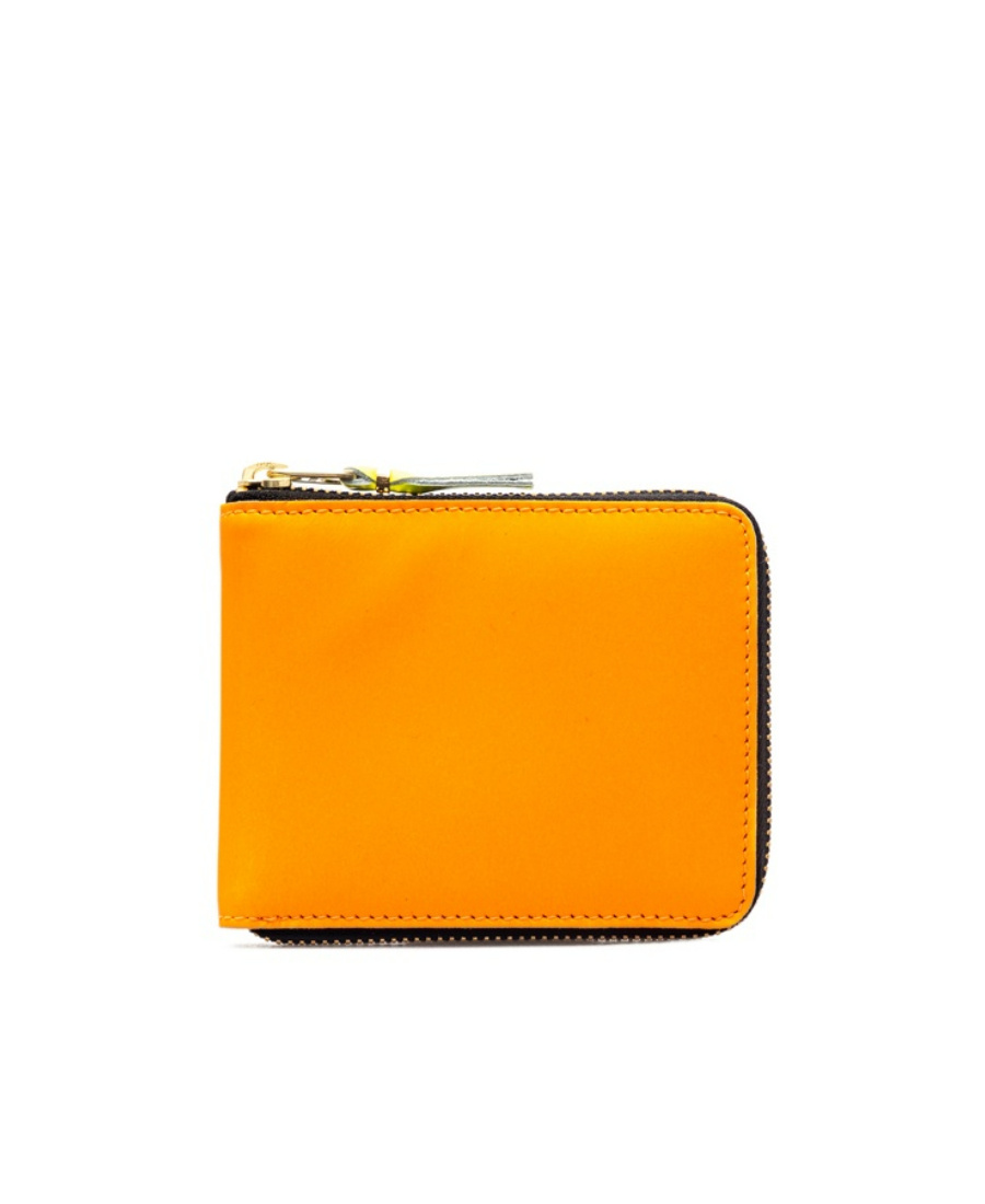 Comme Des Garçons Play Logo Zipper Wallet In Orange