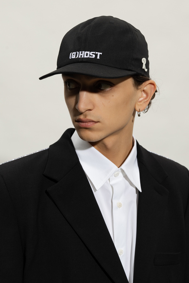 Raf Simons Slogan-embroidered Cotton Cap In Black