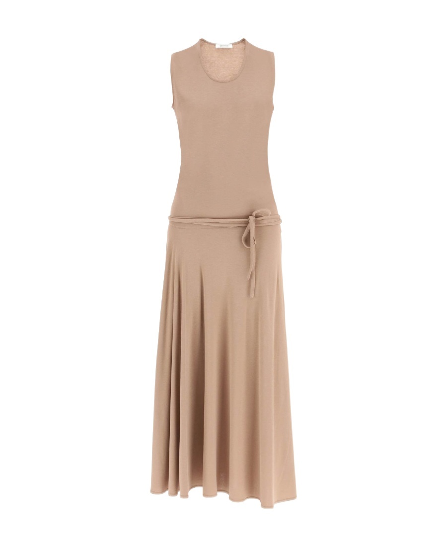 Shop Lemaire Drawstring-detail Midi Dress In Nude
