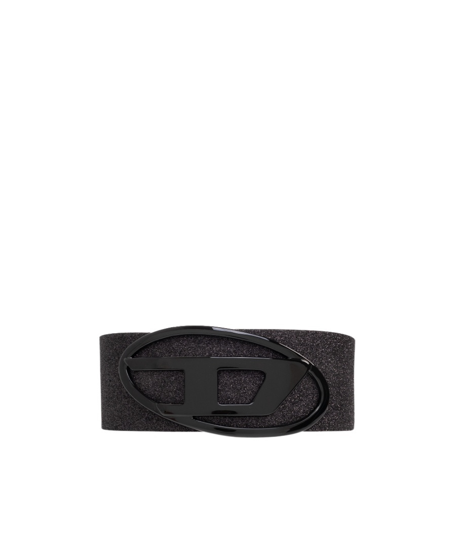 Diesel B-1dr 80 Glitter Wide Belt In Black