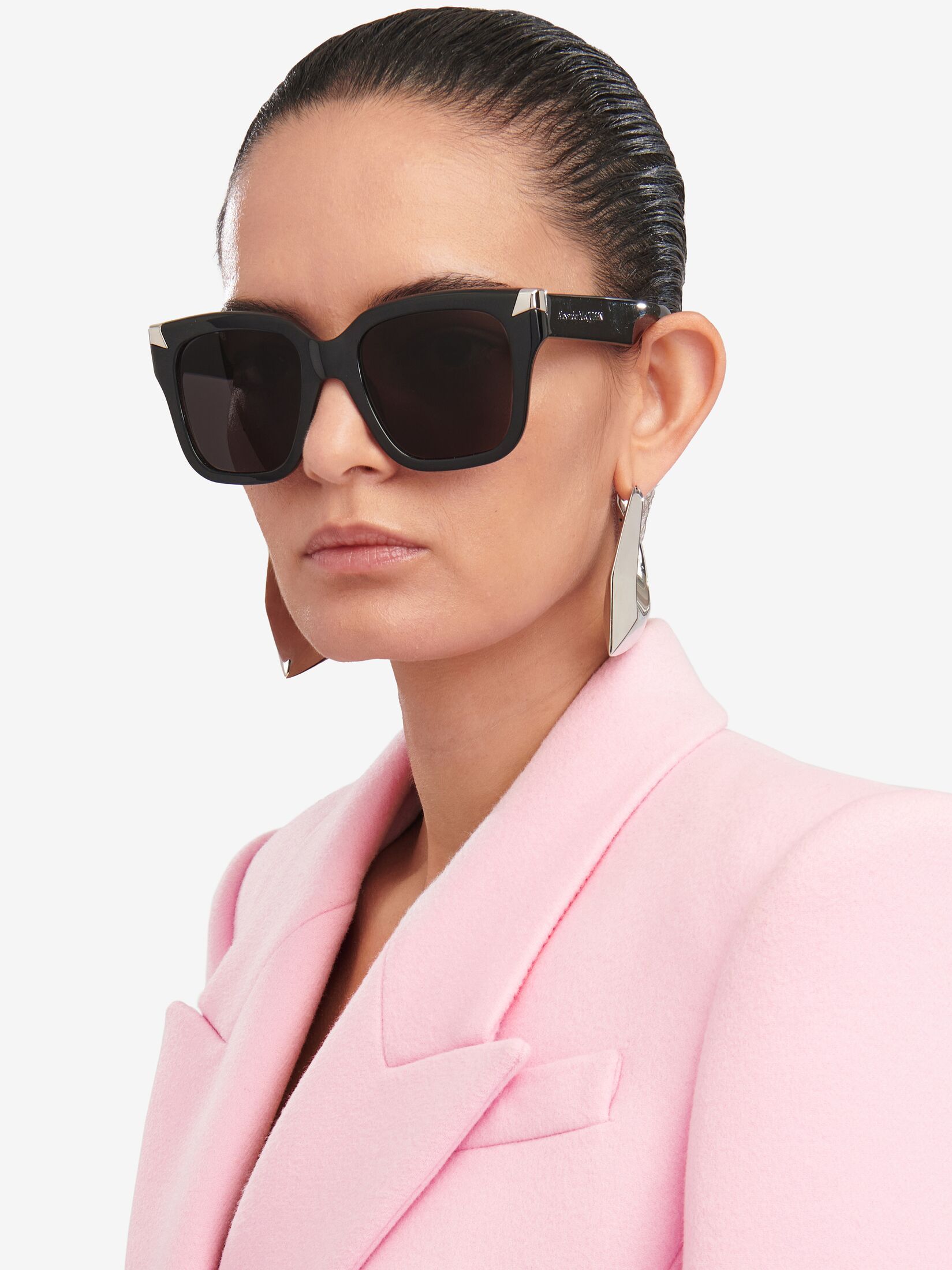 Alexander Mcqueen Acetate Punk Rivet Sunglasses In Black