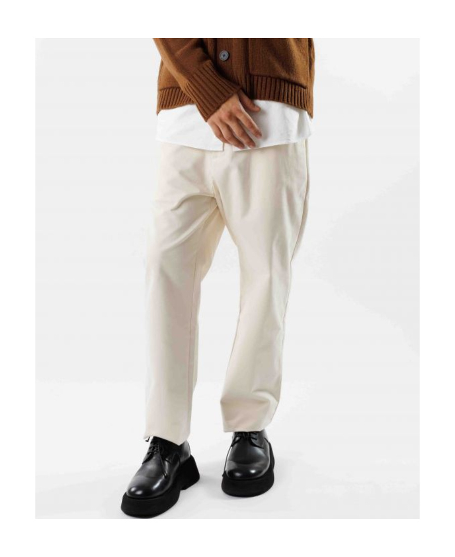 Studio Nicholson Twill Tapered Trousers In White