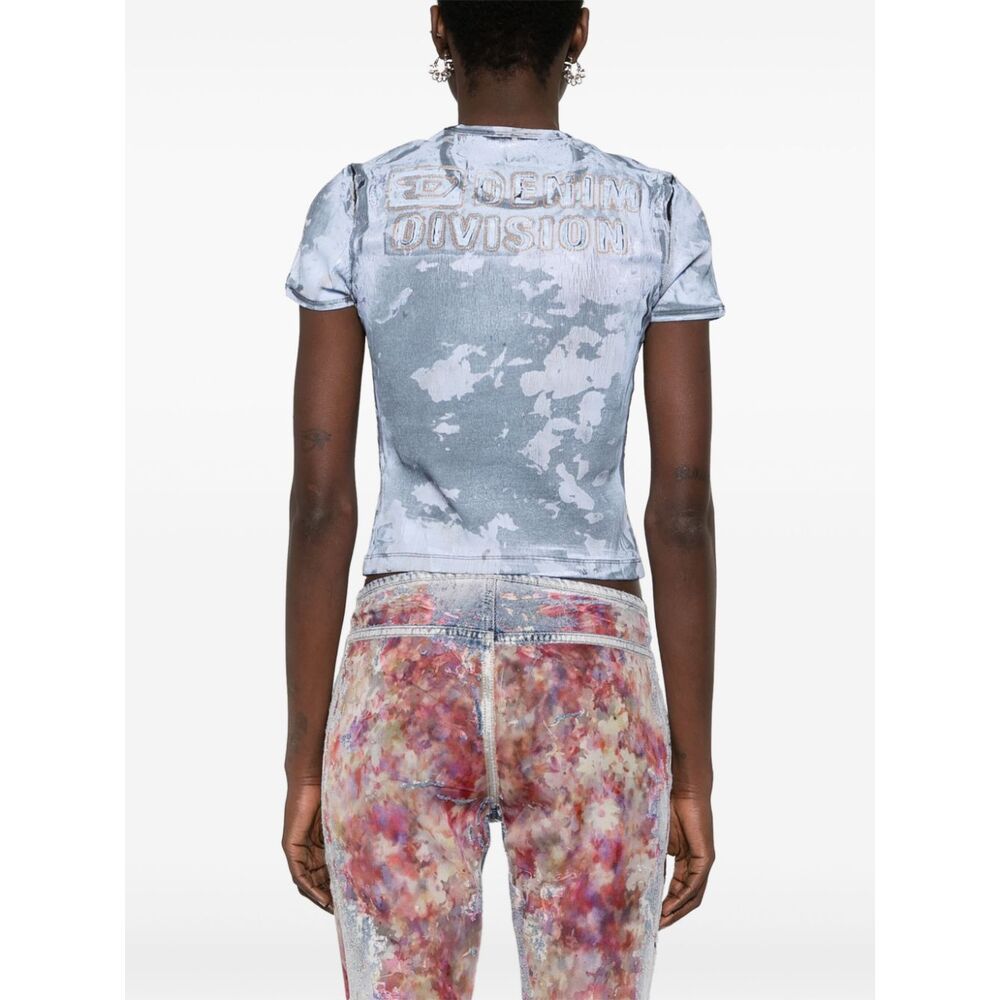 Diesel T-ele Abstract-print T-shirt In Blue