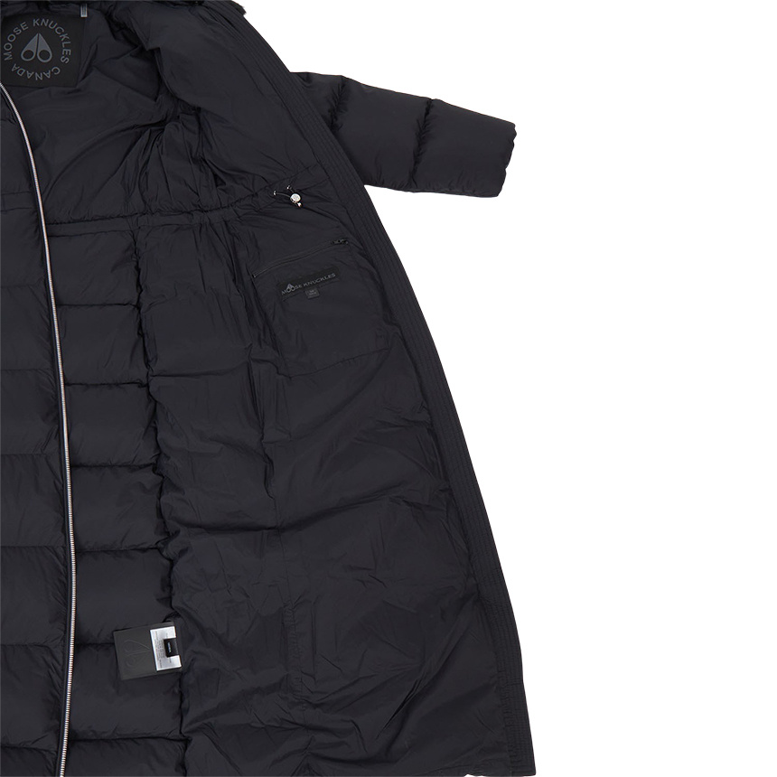 Moose Knuckles Long-sleeved Down Jacket In Black