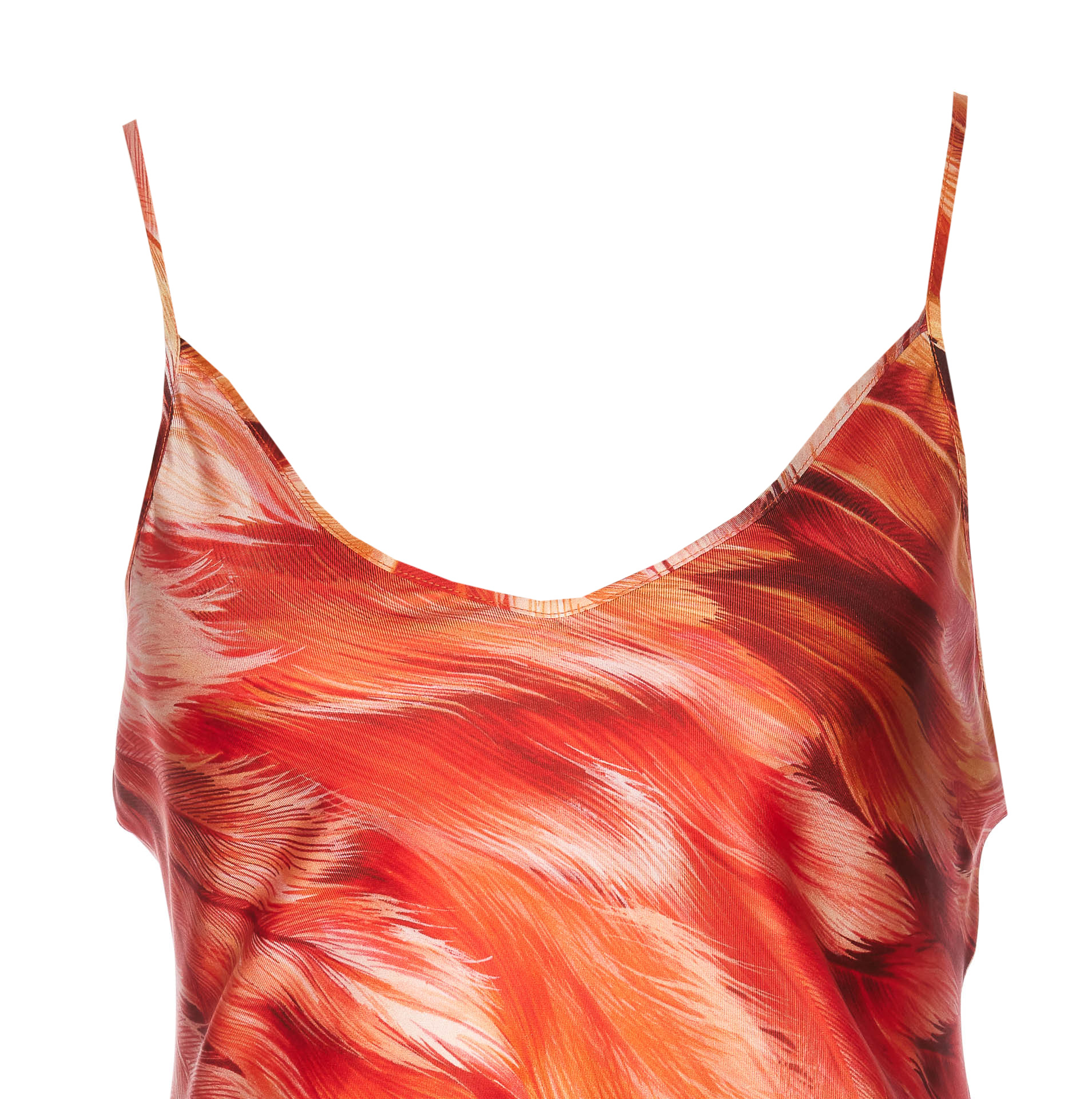 Shop Roberto Cavalli Plumage Silk Maxi Dress In Red