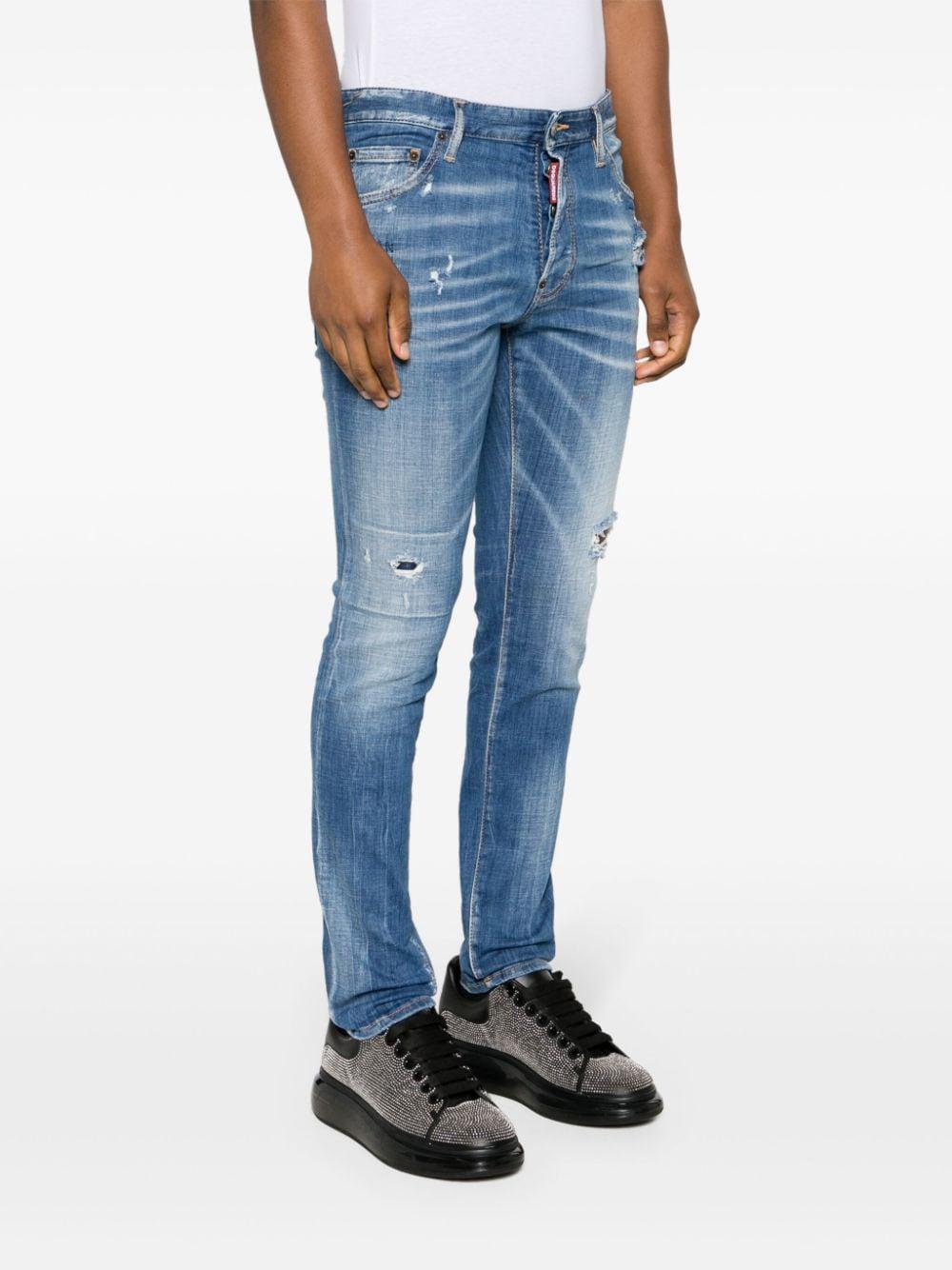 Dsquared2 Designer 5-pocket Navy Blue Jeans For Men In Blue