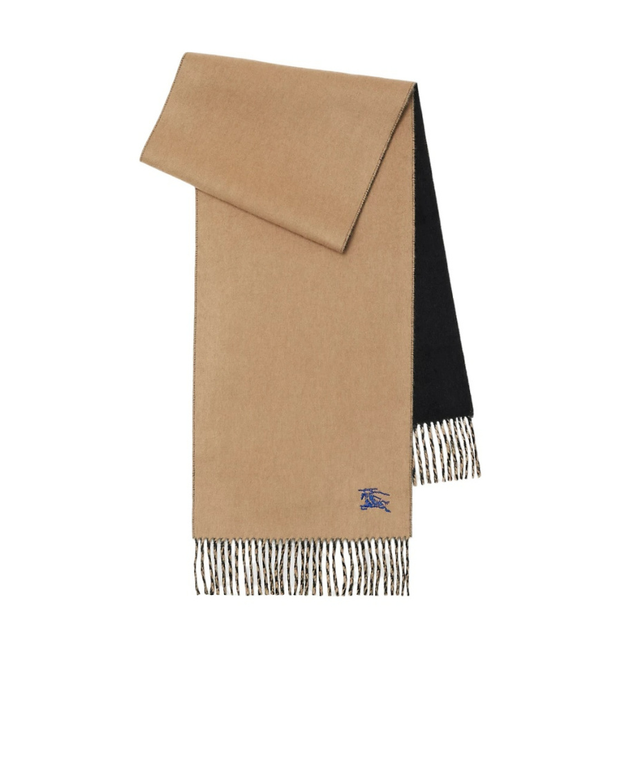 Burberry Beige Cashmere Reversible Scarf In Nude