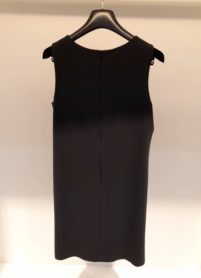 Moschino Round Collar Dress With Contrasting Color Pattern In Black