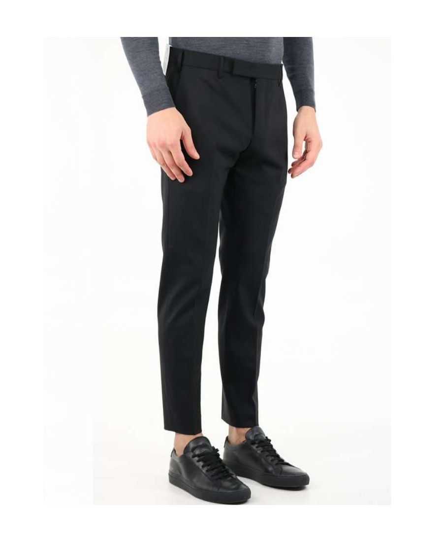 Pt Torino Cropped Tailored Trousers In Black