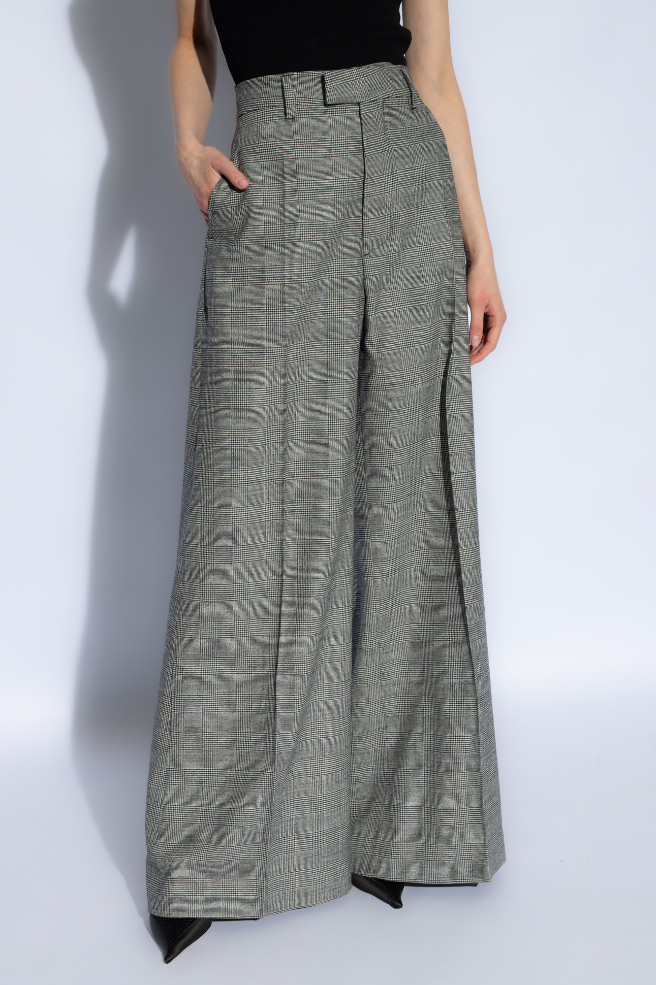 VETEMENTS PRINCE OF WALES WIDE-LEG TROUSERS 