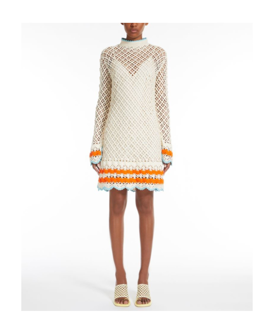 Sportmax Crochet-knit Mini Dress In White