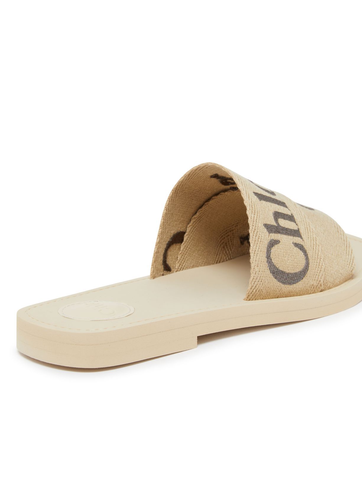 Chloé Woody Slides With Wide Soft Strap In Nude