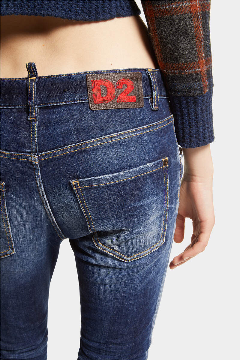 Dsquared2 Logo Patch Jeans In Blue