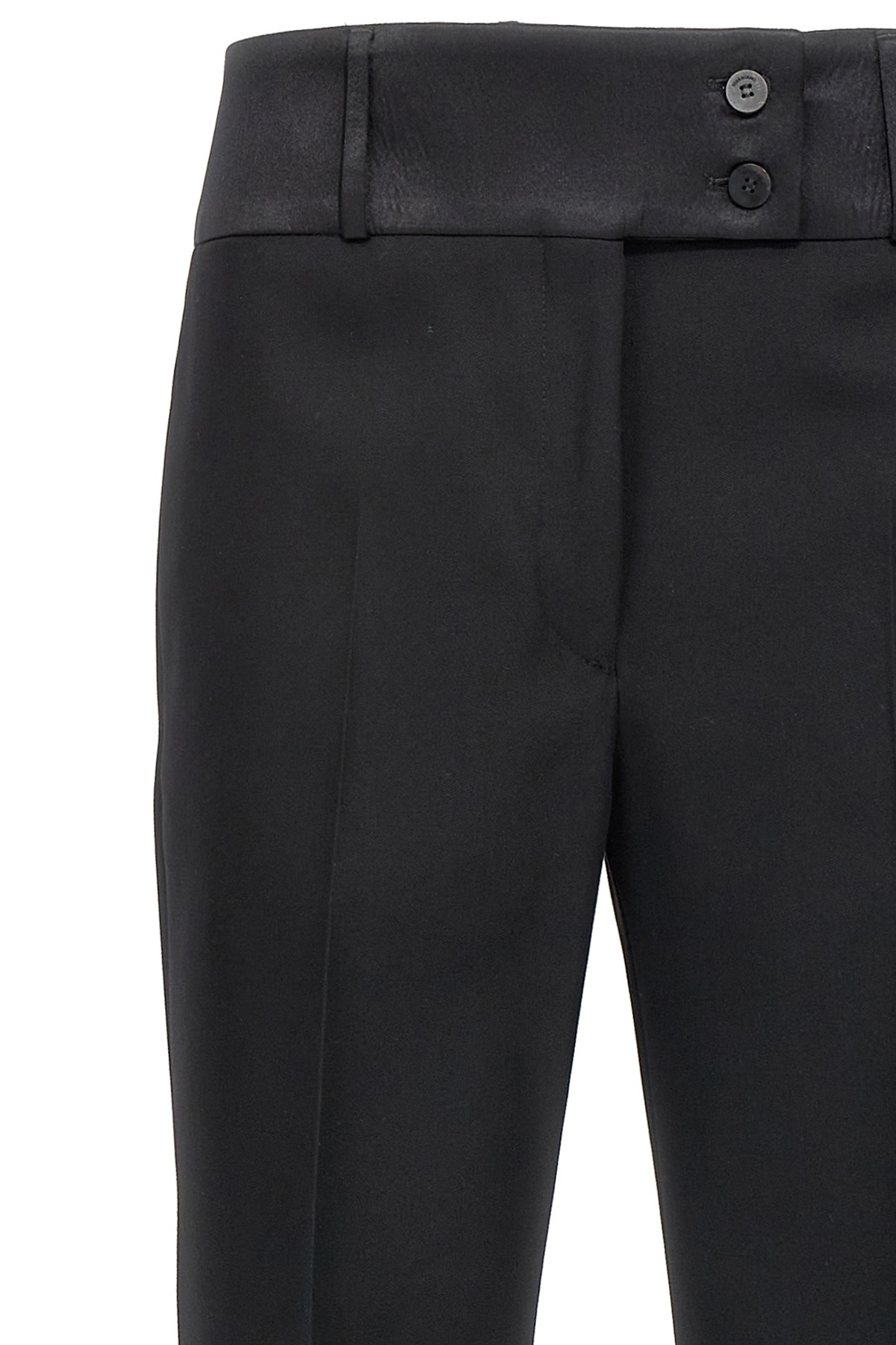 Ferragamo Tailored High Waist Trousers With Front Pleats In Black
