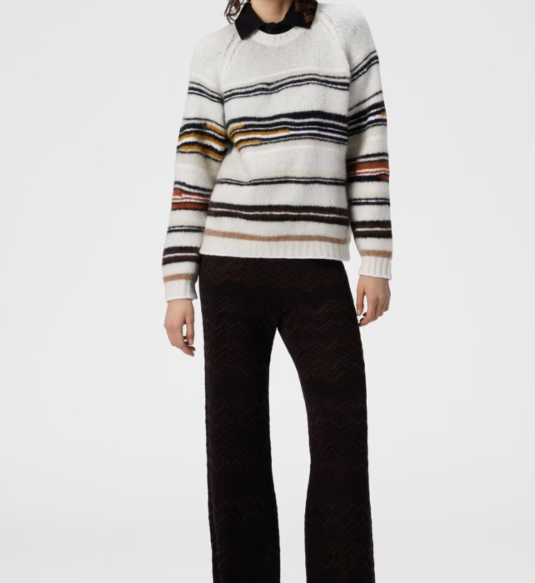 Missoni Striped Intarsia Crewneck Sweater In Multi