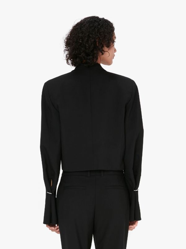 Jw Anderson Ring Detail Cropped Blazer In Black
