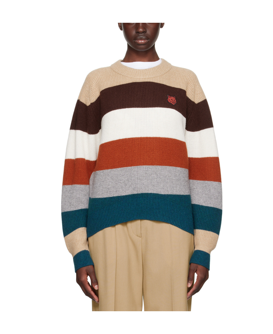 Maison Kitsuné Multicolor Bold Fox Head Sweater In Multicolor