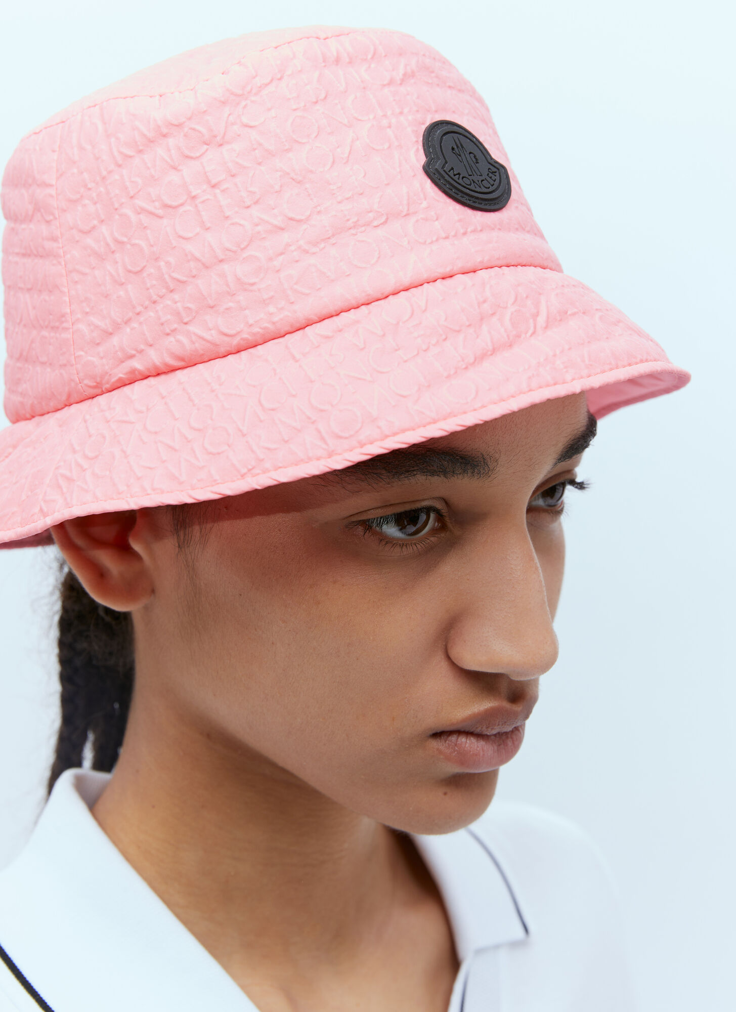 Moncler Logo Patch Bucket Hat In Blue