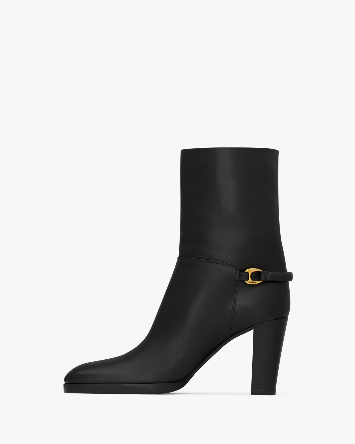 Saint Laurent Sulpice Booties In Smooth Leather In Black