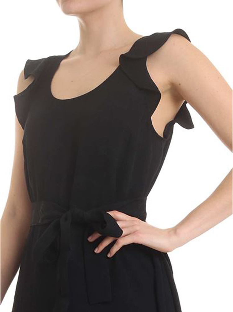Twinset Lotus Leaf Edge Dress In Black