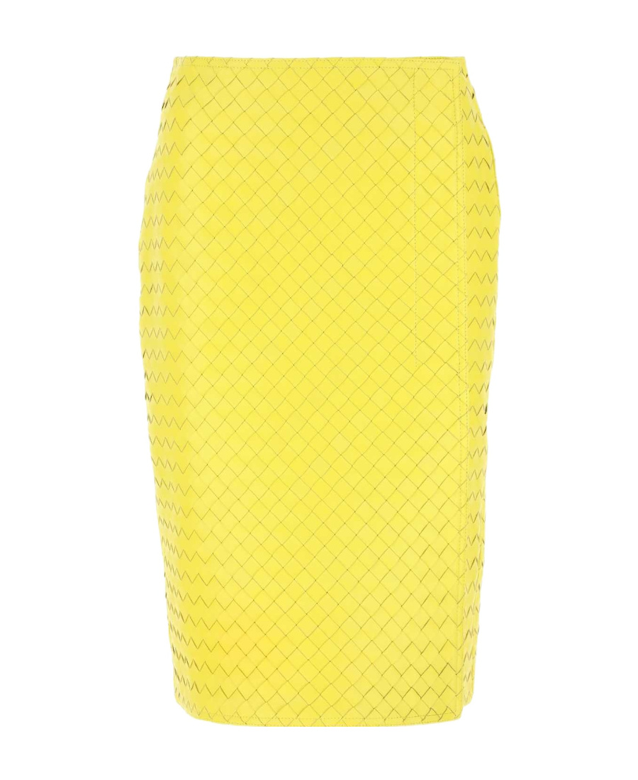 Bottega Veneta Women Skirt With Woven Pattern In Yellow