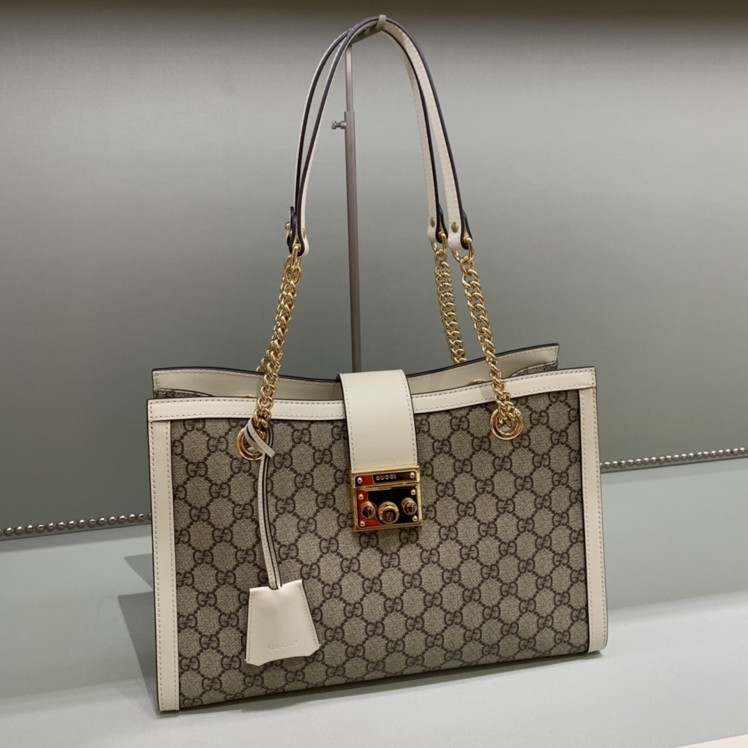 Gucci Padlock Medium Gg Shoulder Bag In Gray