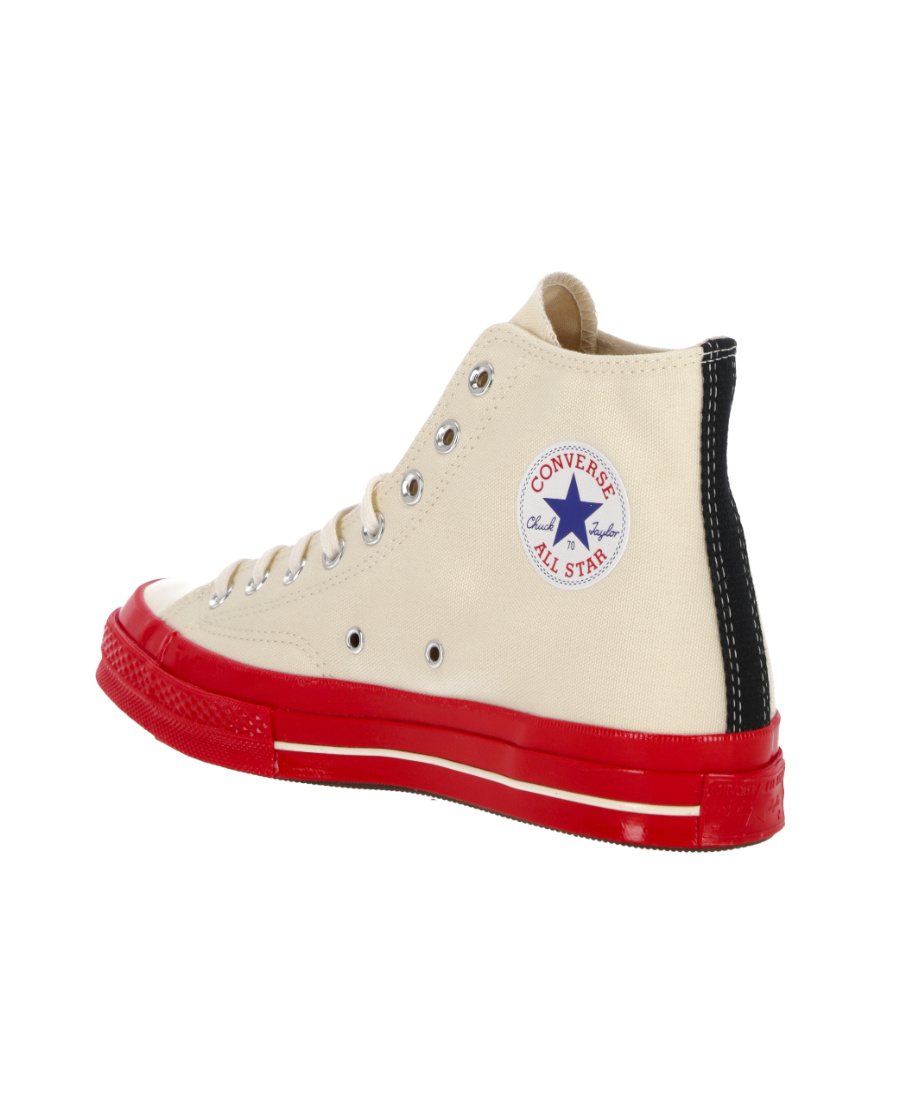 Comme Des Garçons Play X Converse High-top Casual Sneakers In White