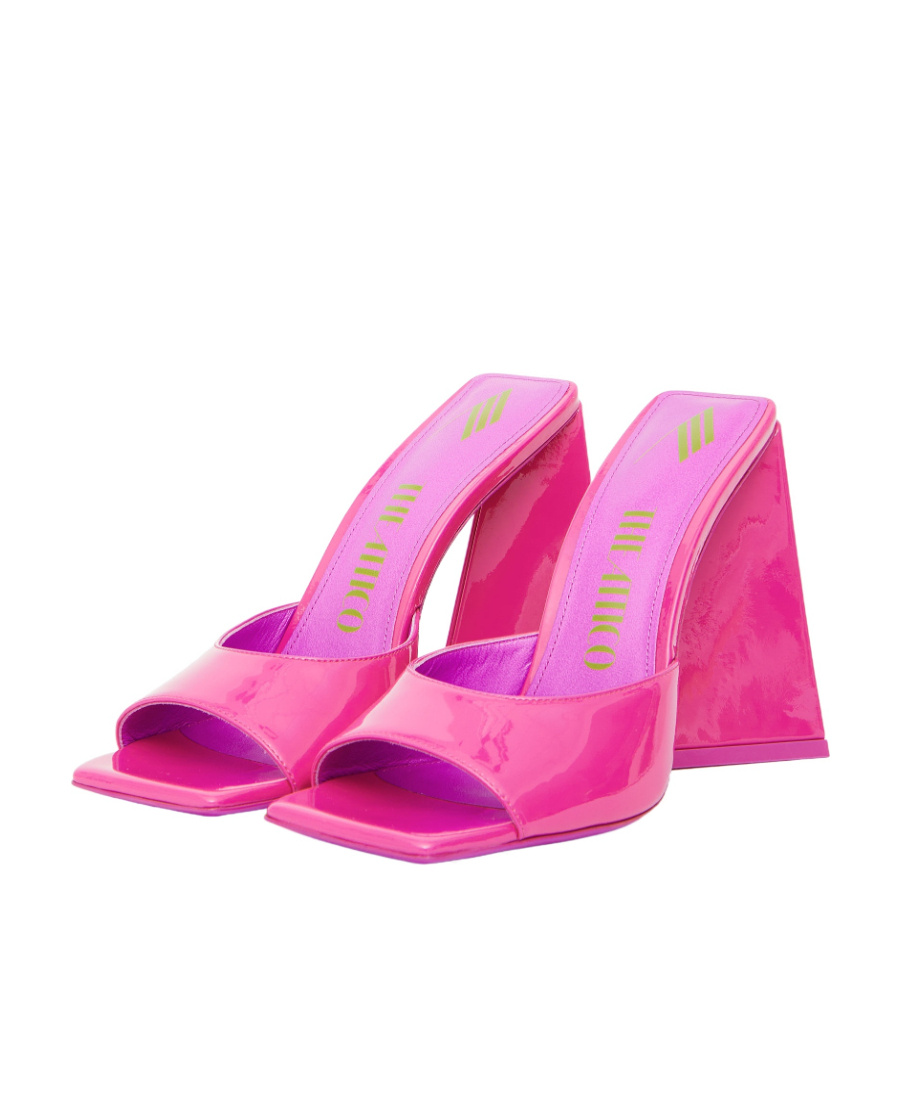 Shop Attico Devon 115mm Patent Leather Mules In Pink