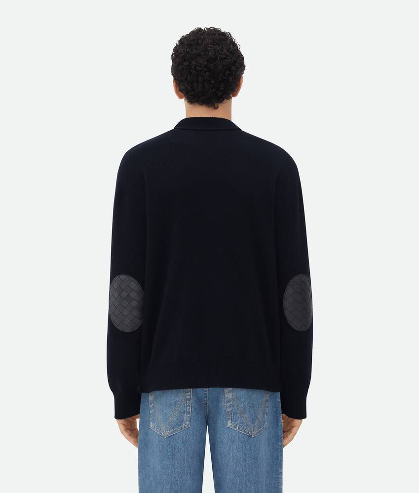 Bottega Veneta Intrecciato-patches Cardigan In Black