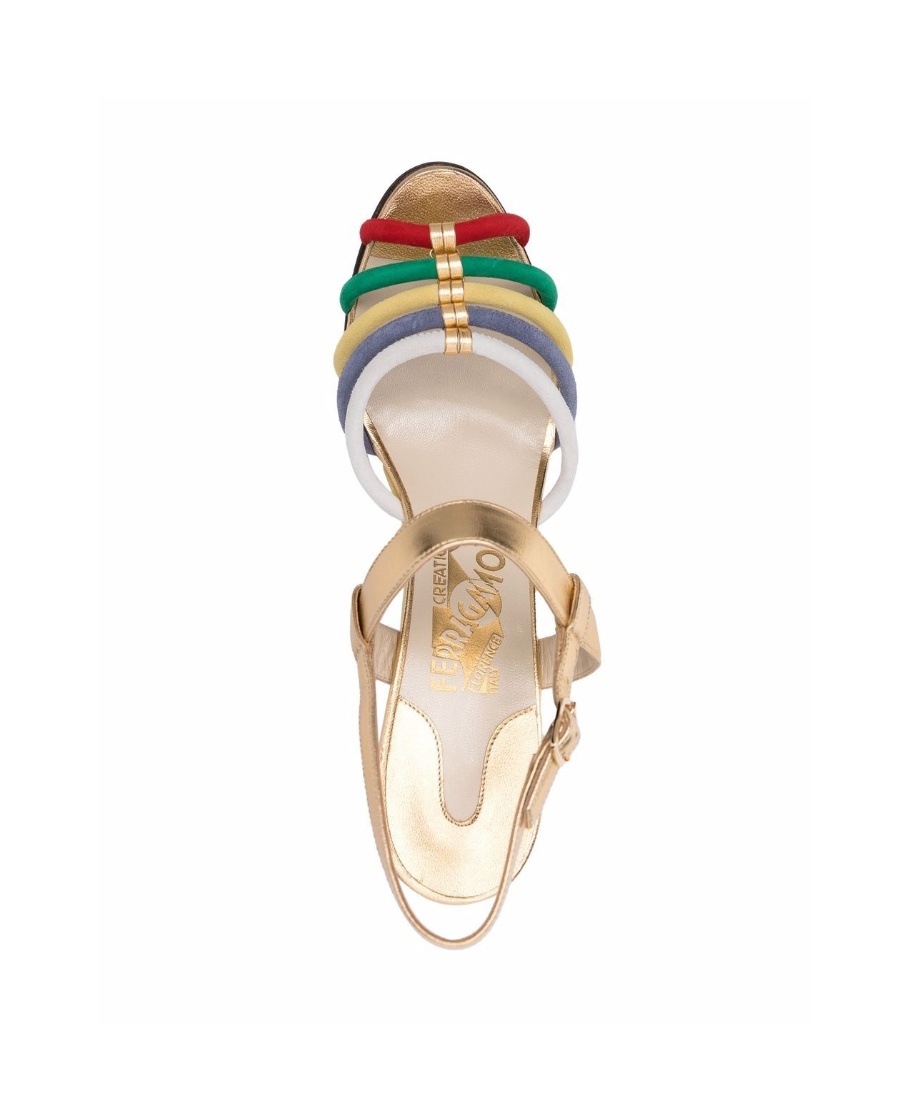 Ferragamo Laila Colourblock Strap Sandals In Multicolor