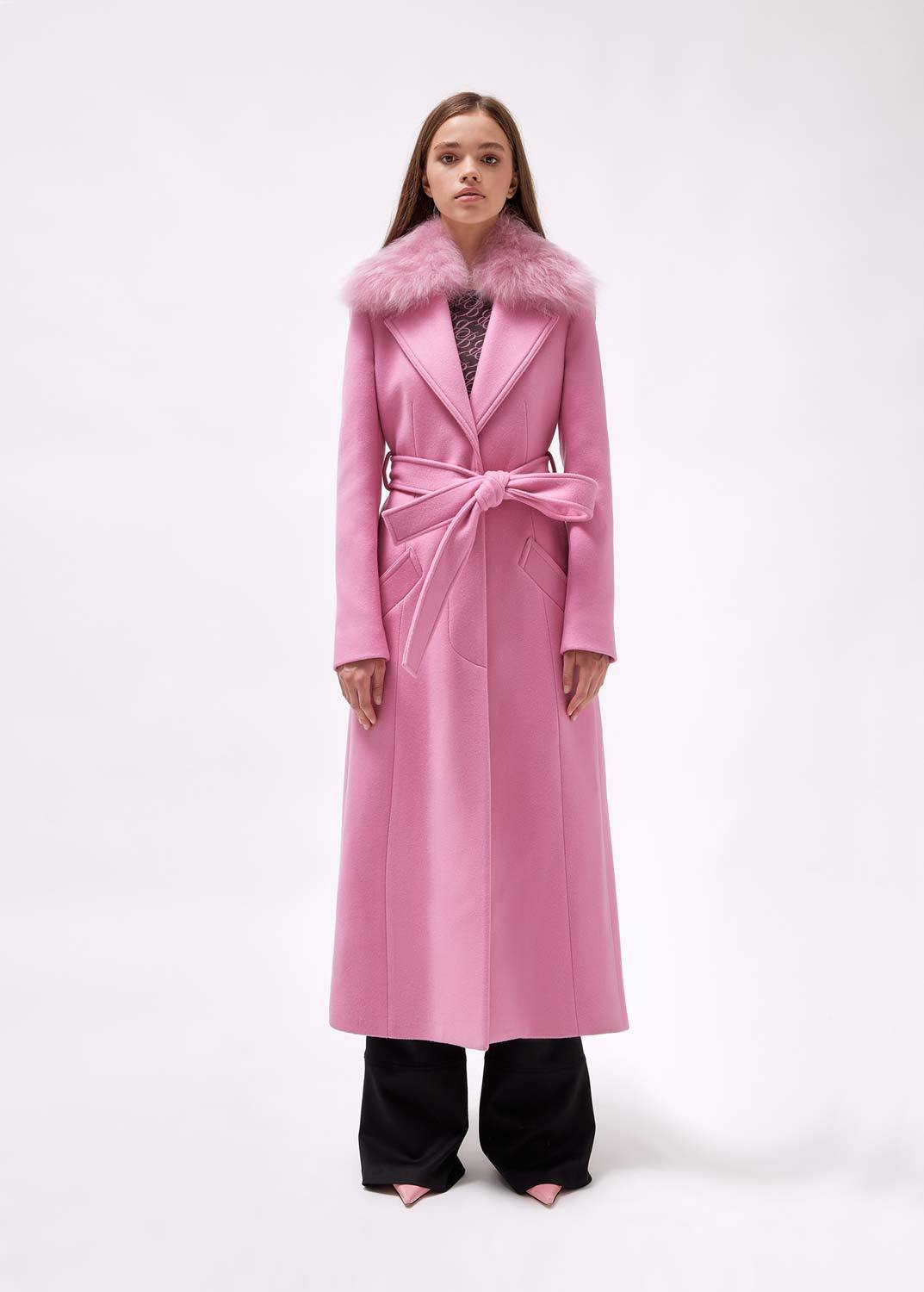 Blumarine Long Overcoat In Pink