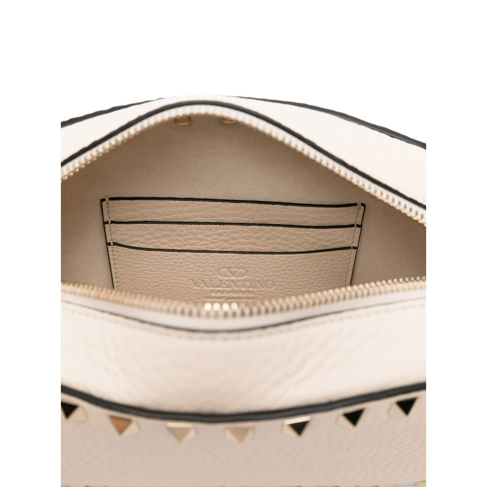 Valentino Rivet Shoulder Bag In White