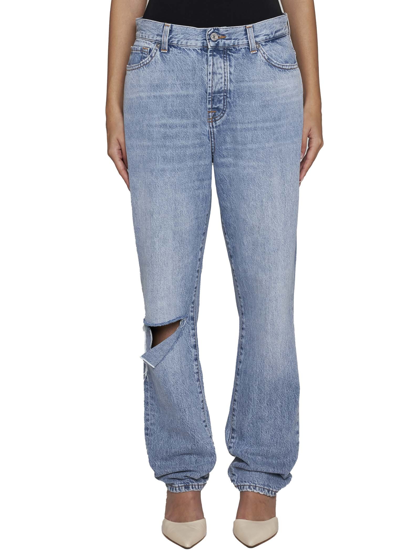 7 For All Mankind X Chiara Biasi Low-rise Straight-leg Jeans In Blue