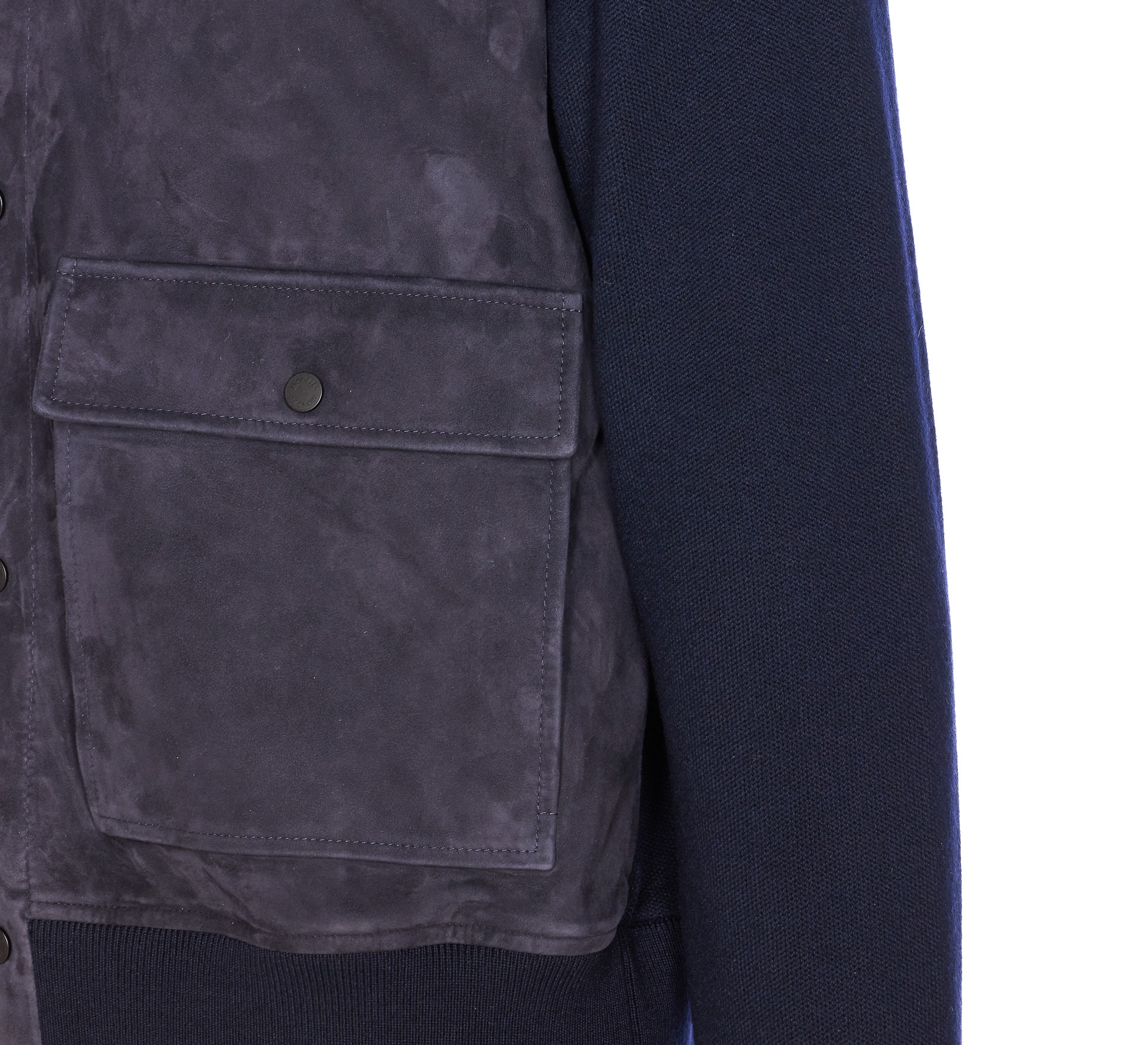 Moncler Men Logo Cardigan In Blue