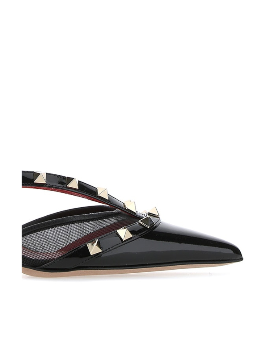 Valentino Rockstud-embellished Mules In Red