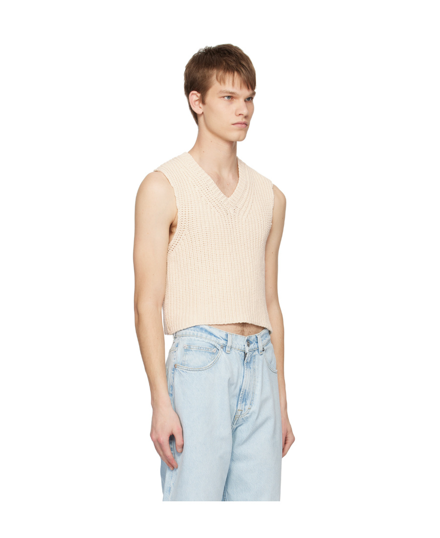 Our Legacy Ribbed-knit Cropped Vest In White