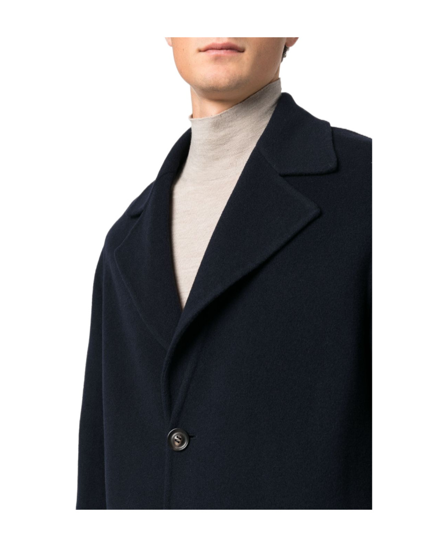 Lardini Single-breasted Wool Coat In Black