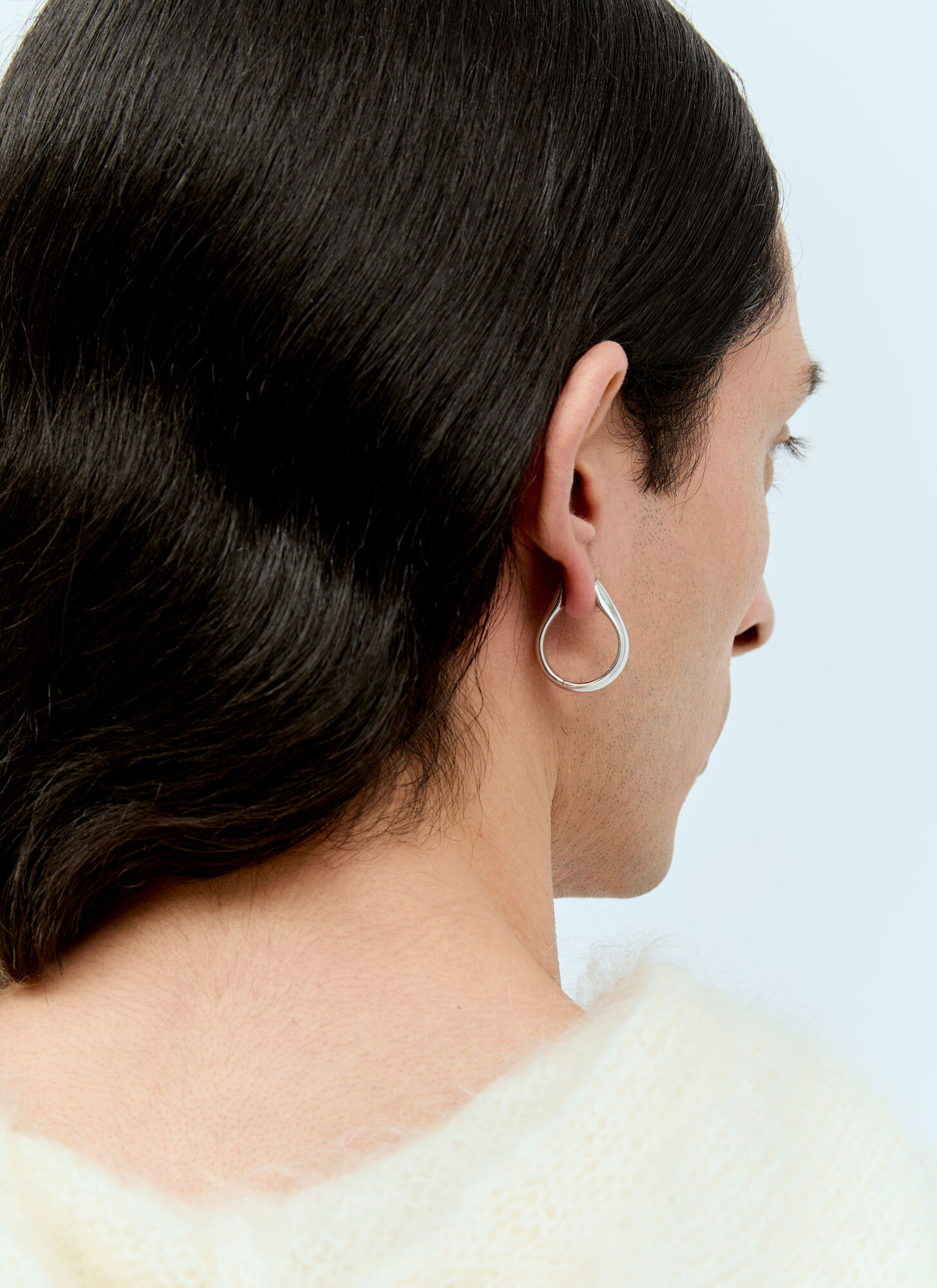 Tom Wood Loop Earring In White