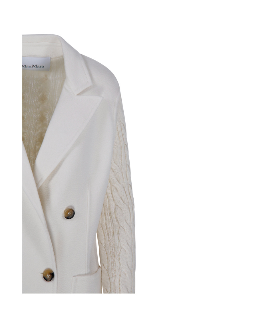 Max Mara Double-breasted Cashmere Jacket In White