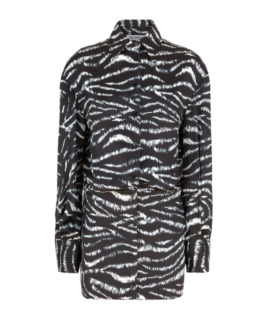 Attico Long-sleeved Dress In Black