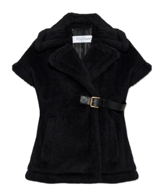 Max Mara Sleeveless Cape In Black
