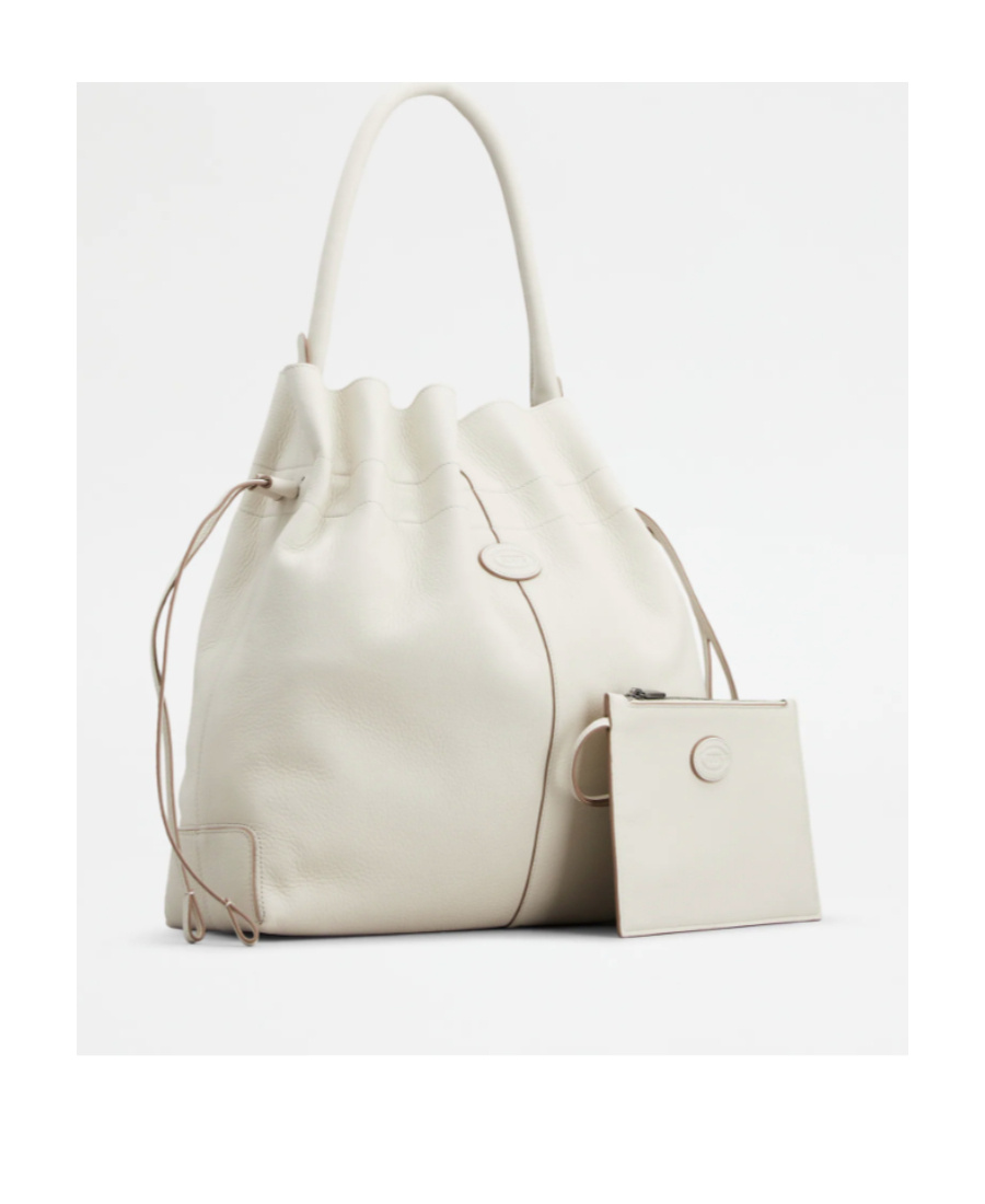 Tod's Medium Di Leather Bucket Bag In White