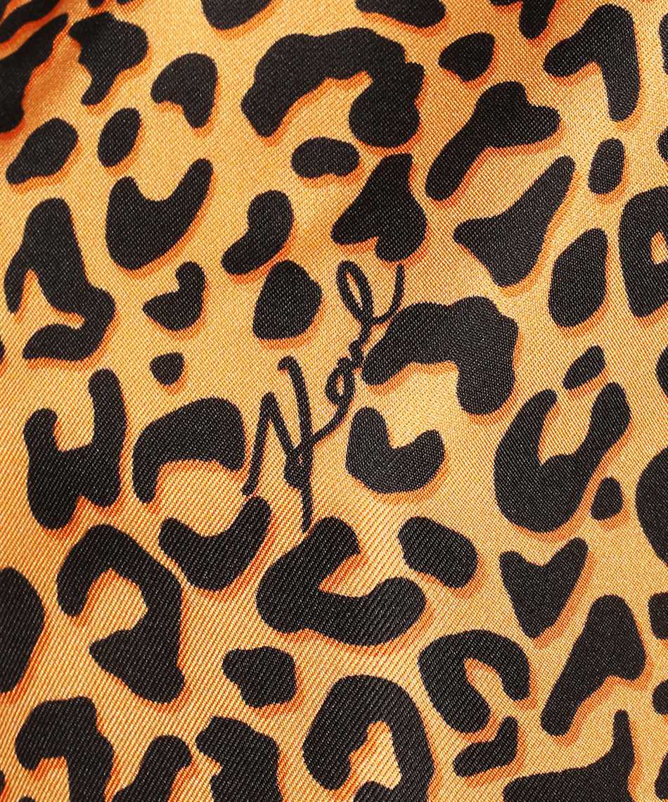 KARL LAGERFELD LEOPARD-PRINT BACKLESS SILK BLOUSE