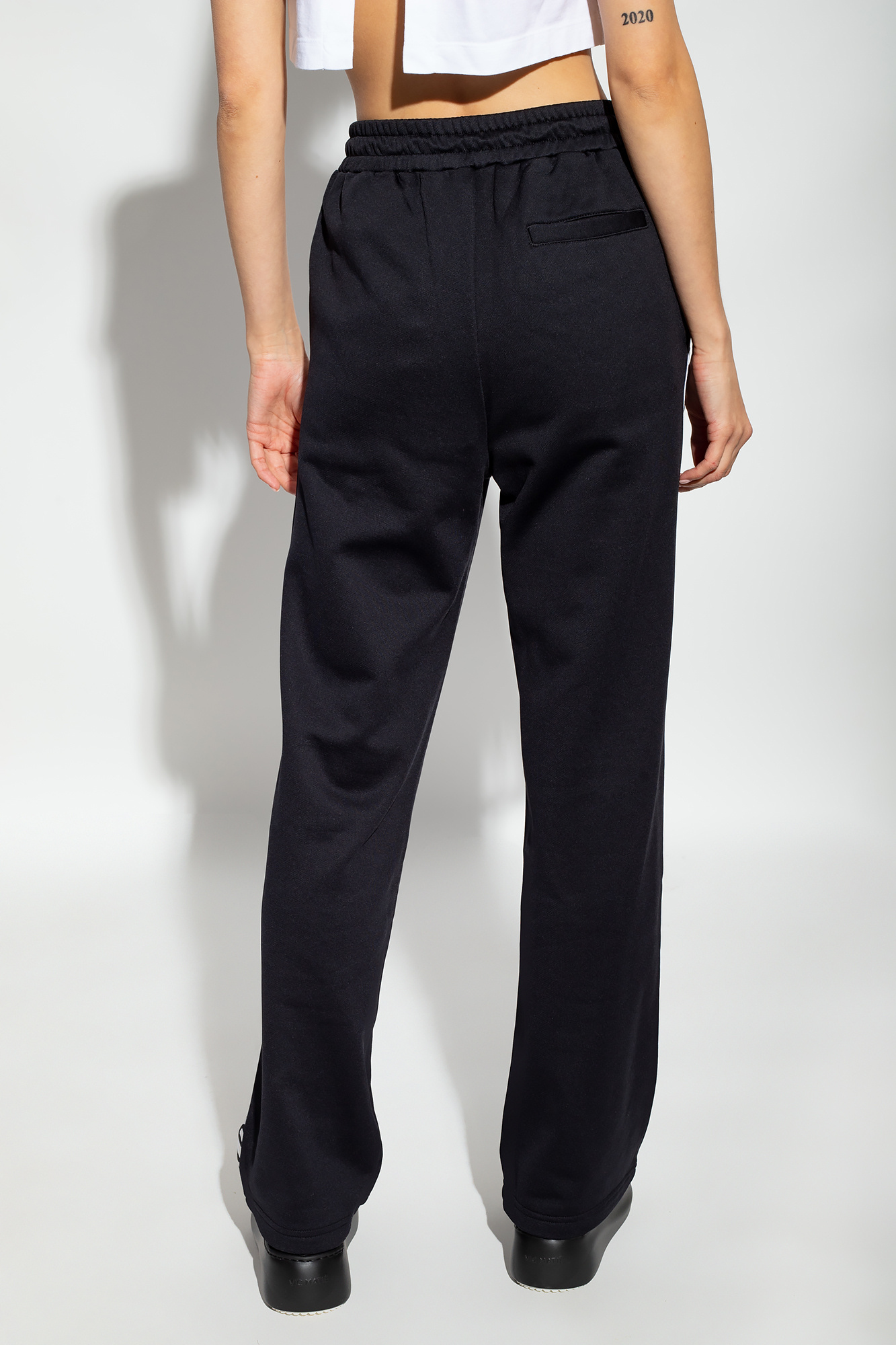 DSQUARED2 LOGO-TAPE WIDE-LEG TRACK PANTS 