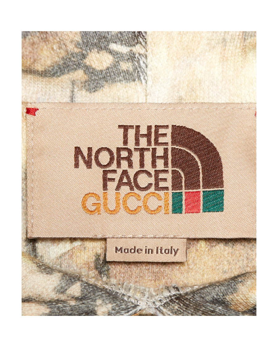 Gucci X The North Face Logo-print Cotton Hoodie In Nude