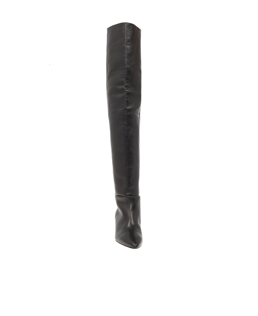 Isabel Marant Lisali 50mm Leather Thigh-high Boots In Black