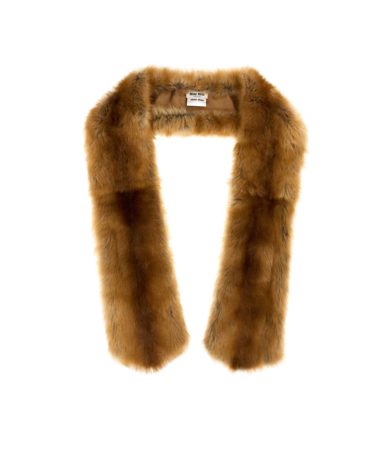 Miu Miu Luxurious Long Faux Fur Scarf In Brown