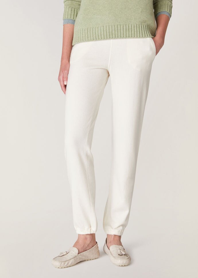 Loro Piana Straight-leg Drawstring Knitted Trousers In White