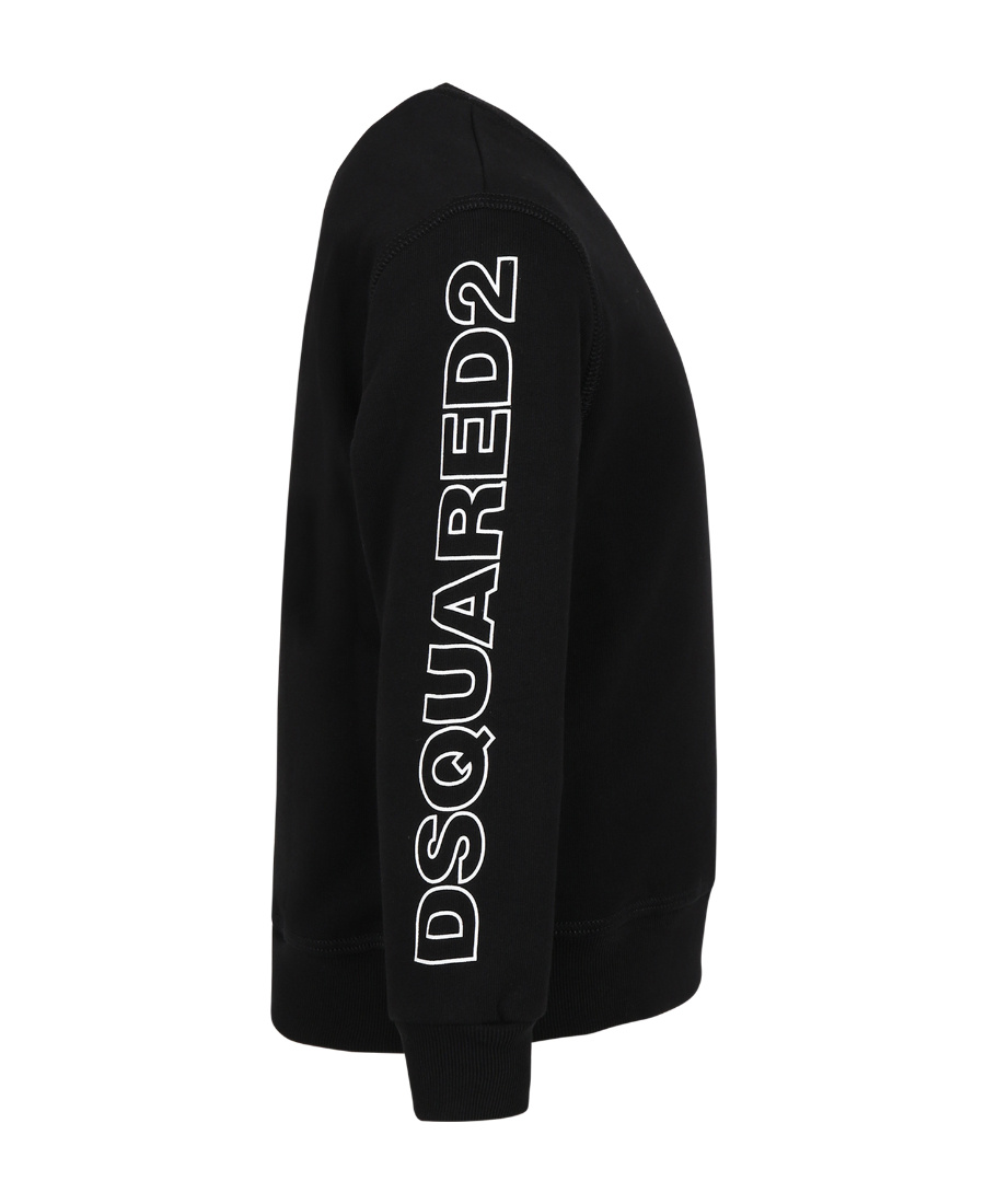 Dsquared2 Kids Logo Printed Crewneck Sweatshirt In Black